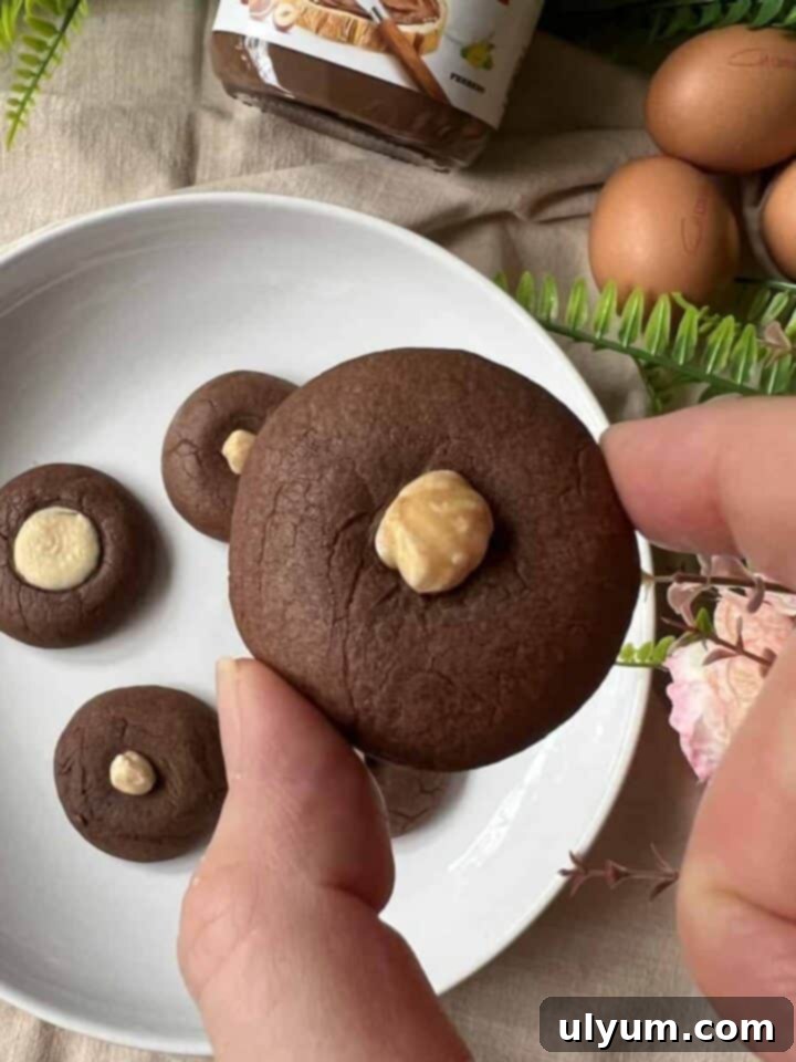 Easy 3-ingredient Nutella cookies.