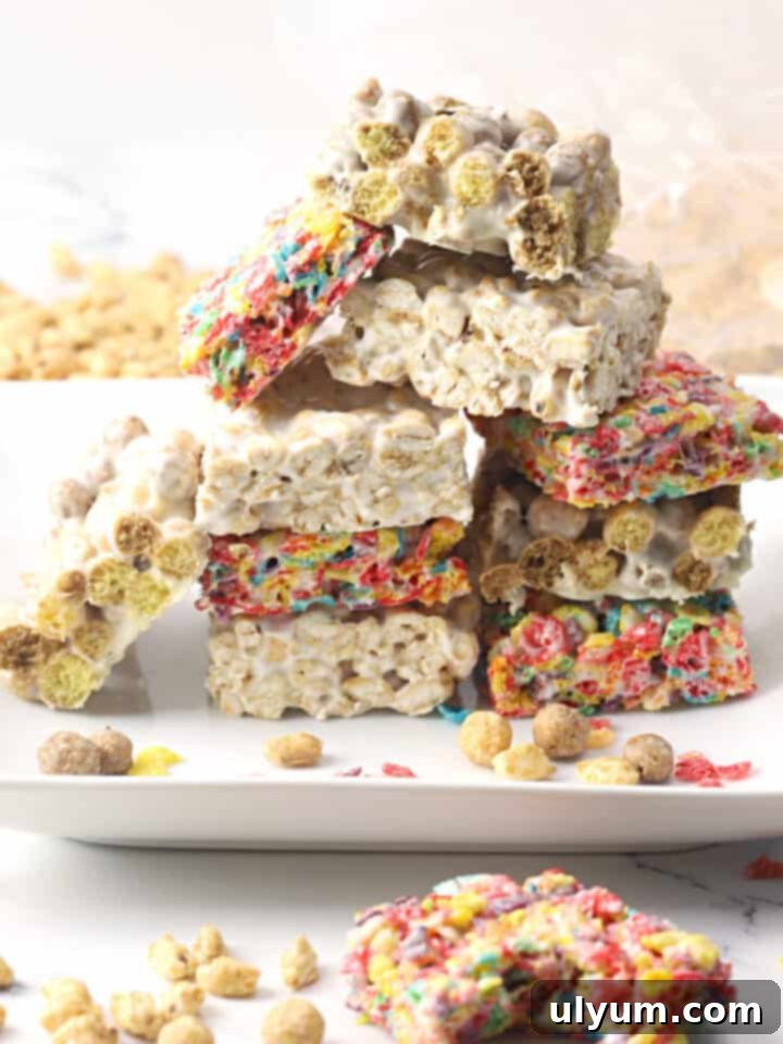 Gooey Cereal Marshmallow Treats, a no-bake classic.