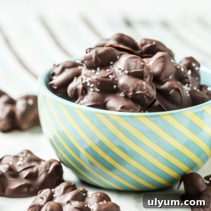 Homemade Chocolate Nut Clusters in a slow cooker.