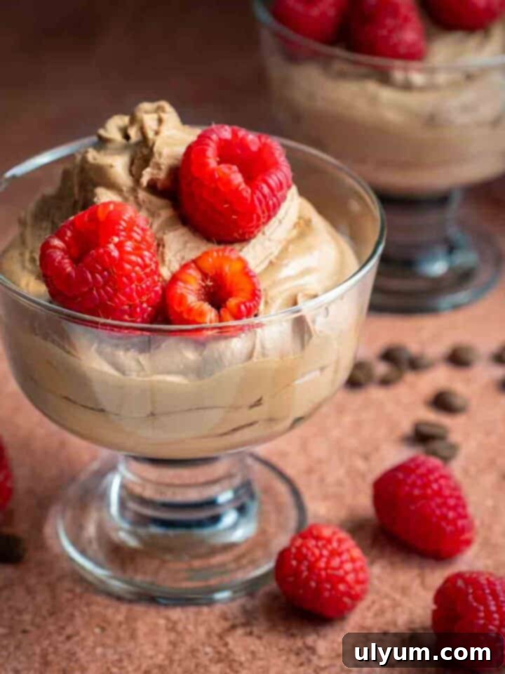 Rich and creamy 3-ingredient coffee mousse.