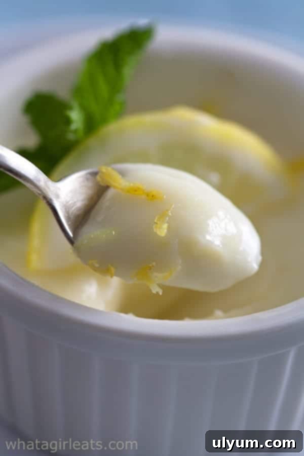 Elegant 3-ingredient Lemon Posset in a ramekin.