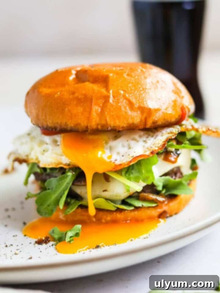 Fried Egg Burger with a runny yolk.