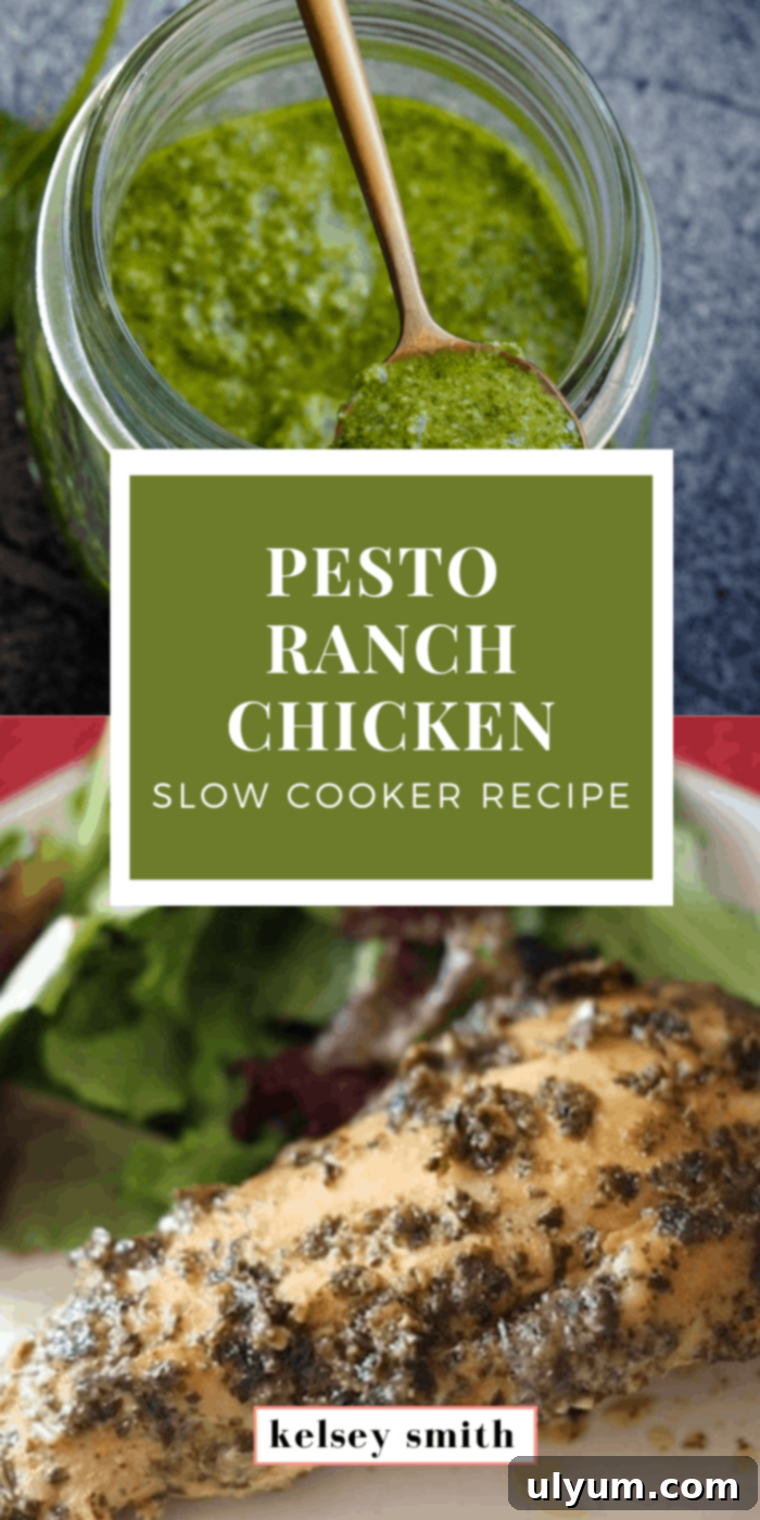 Easy Slow Cooker Pesto Ranch Chicken Breasts 5 Slow Cooker Pesto Ranch Chicken Breasts