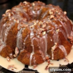 Pumpkin Pound Cake with Maple Pecan Glaze