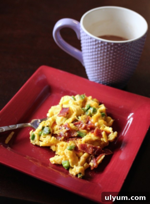Bacon Jalapeno Cheddar Egg Scramble