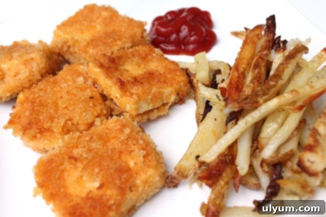Vegan Tofu Nuggets and French Fries