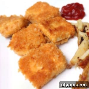 Panko Fried Tofu Nuggets with ketchup.