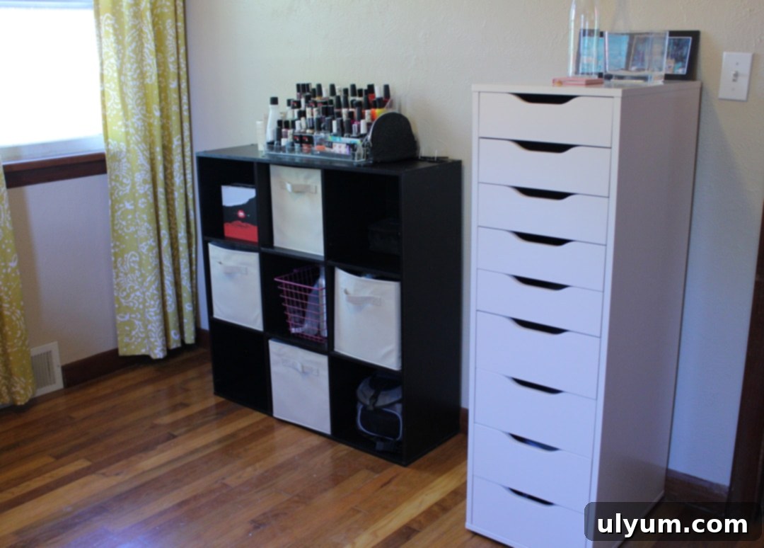 IKEA Alex 9-drawer unit for extensive office storage.