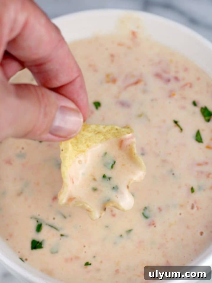 Score Big: 48 Instant Pot & Slow Cooker Game Day Eats 11 Slow Cooker Queso Blanco Dip, a simple 4-ingredient white cheese dip.