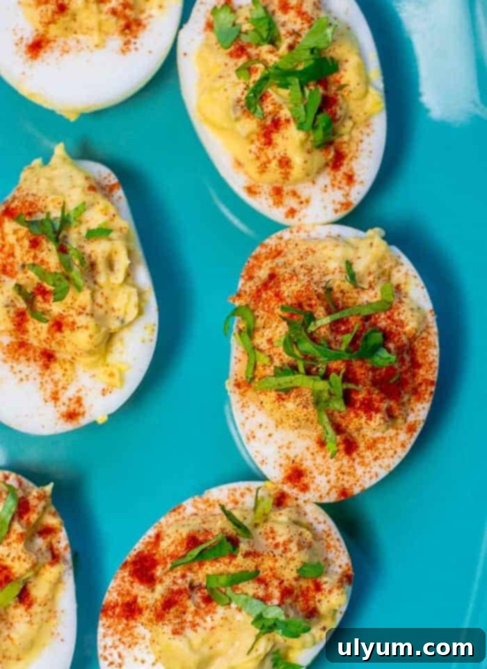 Score Big: 48 Instant Pot & Slow Cooker Game Day Eats 25 Instant Pot Southern Deviled Eggs, a low-carb appetizer.