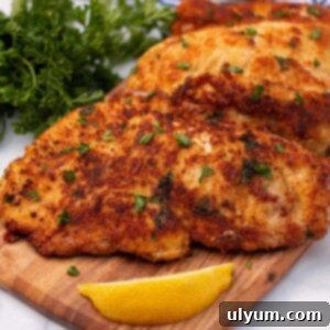 Close up of Italian chicken cutlets.