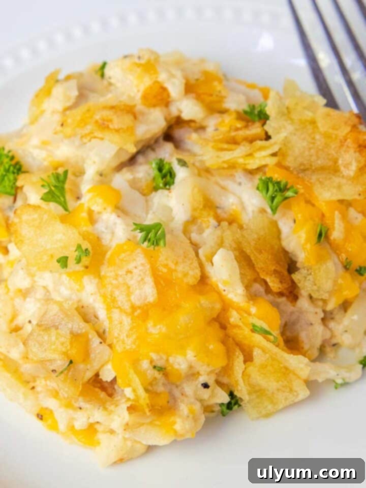Potato Chip Chicken Casserole with Hash Browns