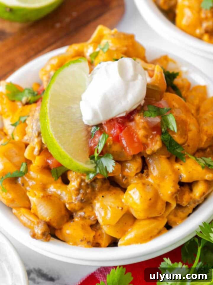 One Pot Taco Mac and Cheese